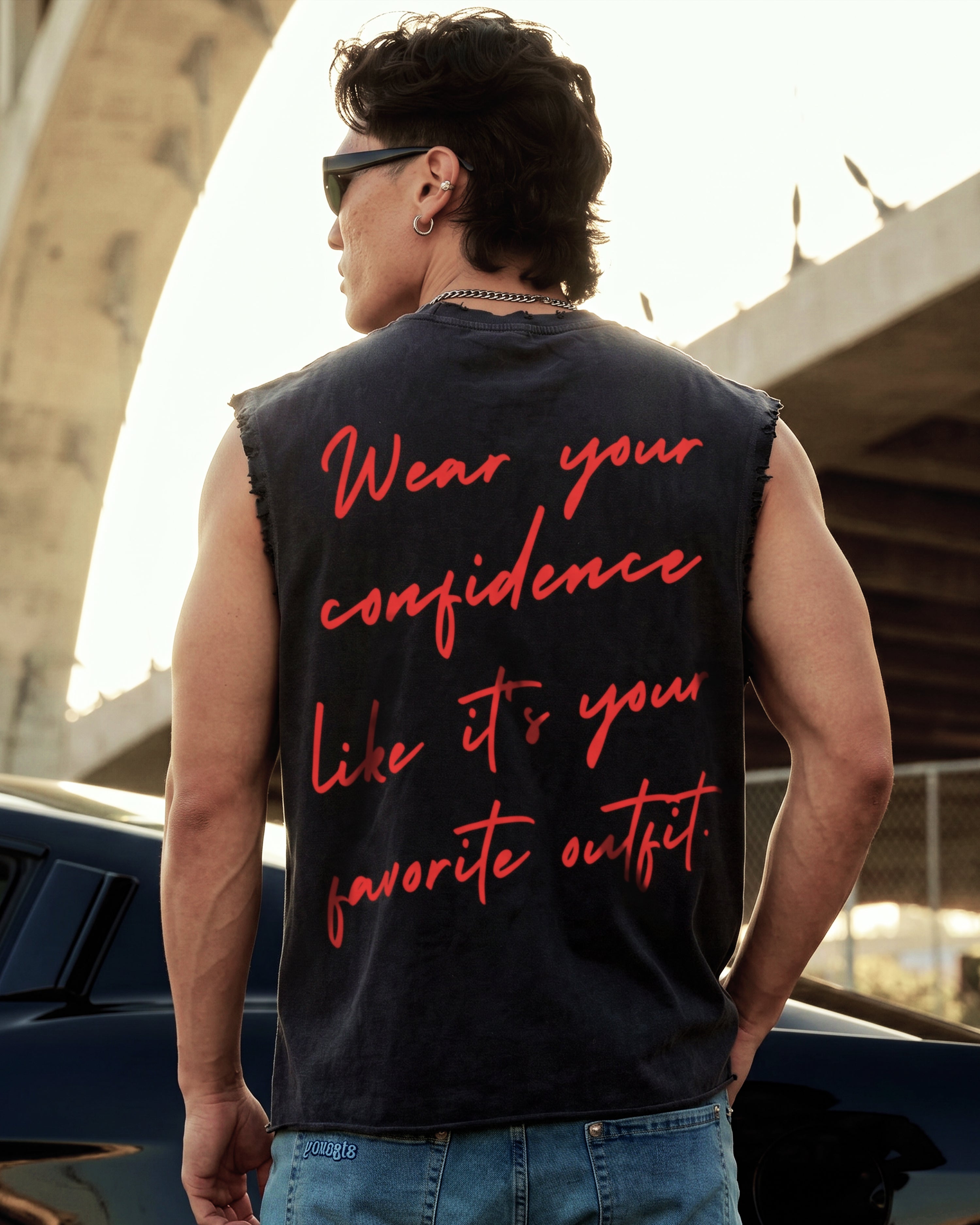 Wear Your Confidence Distressed Tank