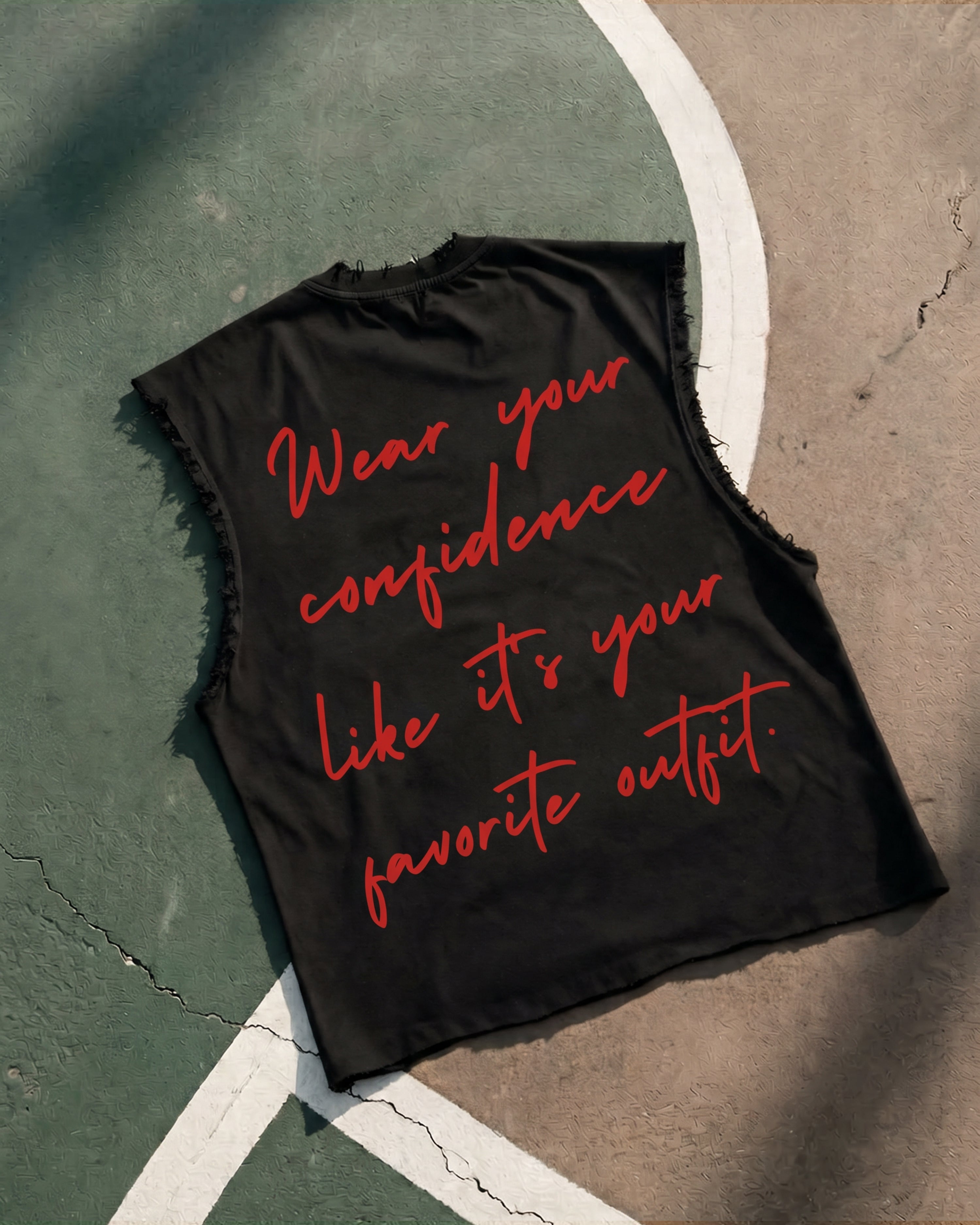 Wear Your Confidence Distressed Tank